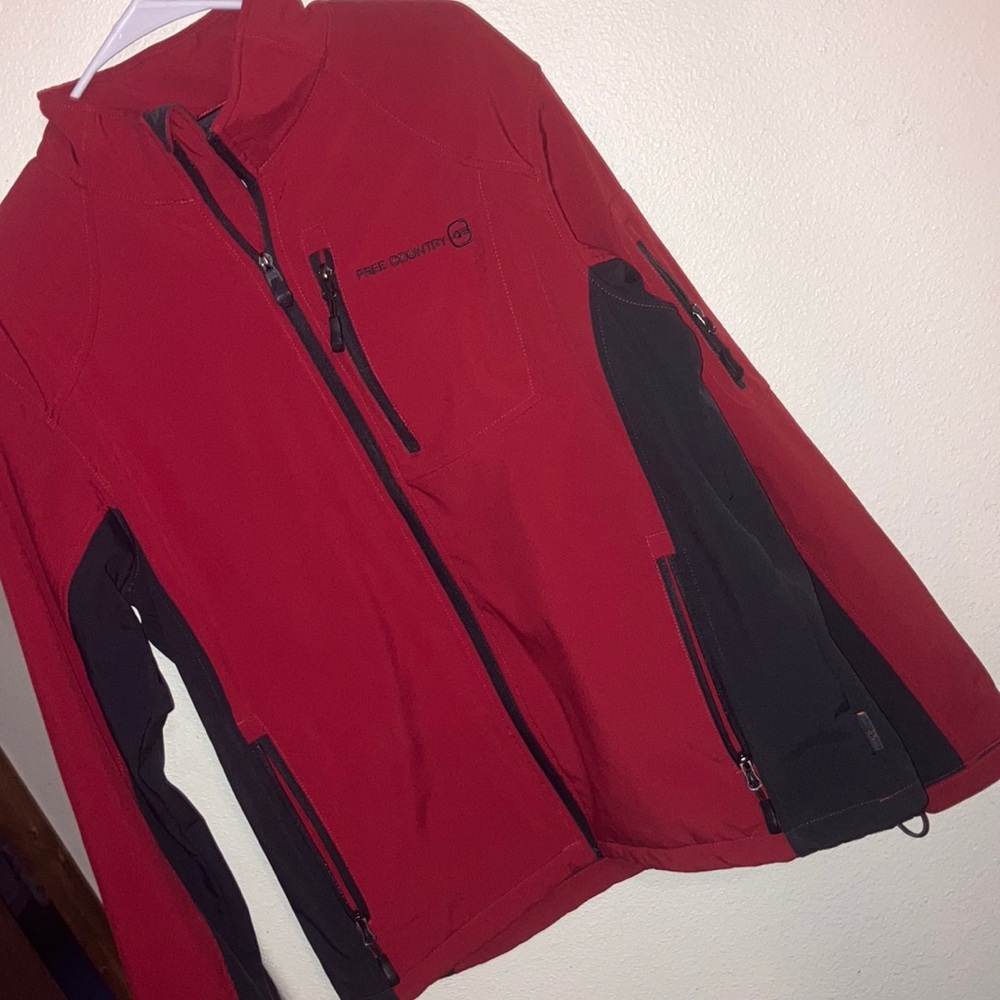 Free Country Men's Red Softshell Jacket